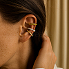 12Pcs 6 Styles Brass C-Shaped Cuff Earrings EJEW-GO0003-29-5