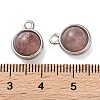 Natural Strawberry Quartz Half Round Charms STAS-L022-397A-P-3