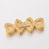 Heart Brass Micro Pave Cubic Zirconia Fold Over Clasps ZIRC-I014-71G-FF-1