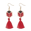 Glass Seed Braided Hexagon Dangle Earrings EJEW-MZ00052-02-1