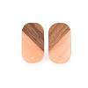 Two Tone Resin & Walnut Wood Stud Earring MAK-N032-034-3