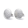 Non-Tarnish 304 Stainless Steel Textured Flat Round Stud Earrings for Women EJEW-I285-03P-1