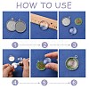 Tibetan Style Antique Silver Alloy Flat Round Pendant Cabochon Settings X-TIBEP-M022-38AS-6