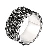 Knitted Textured 304 Stainless Steel Finger Rings FS-WG9203F-04-2