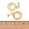 Ring Brass Micro Pave Clear Cubic Zirconia Dangle Stud Earrings EJEW-R025-08G-5
