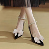 4Pcs 2 Colors Bowknot Polyester Rhinestone Shoe Decorations AJEW-HY0001-80B-6