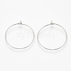 304 Stainless Steel Hoop Earring Findings STAS-T047-17-3