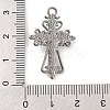 Cross Theme Brass Micro Pave Clear Cubic Zirconia Pendants ZIRC-I067-04B-02-3