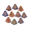Picasso Baking Paint & Golden Metal Enlaced Glass Beads DGLA-T004-55M-1