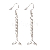 Tarnish Resistant Curb Chains with Charm Long Dangle Earrings EJEW-JE04963-3