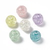 Transparent Crackle Acrylic Bead OACR-H019-02-1