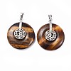 Natural Tiger Eye Pendants G-F640-G06-3