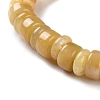 Natural Yellow Jade Beads Stretch Bracelets for Women Men BJEW-C081-05-3