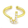 Rack Plating Brass Open Cuff Rings for Women RJEW-F162-01G-J-2