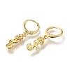 Brass Clear Cubic Zirconia Hoop Earrings EJEW-M045-01T-2