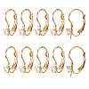 10Pcs Brass Micro Pave Clear Cubic Zirconia Leverback Earring Findings KK-TADJ0001-20B-2