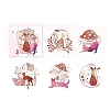 5Pcs 5 Styles Bling Bling PET Waterproof Forest Cat Decorative Stickers PW-WG55458-03-1