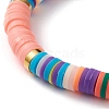 Polymer Clay Heishi Beads Stretch Bracelets BJEW-JB05708-01-3