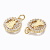 Brass Micro Pave Clear Cubic Zirconia Pendants ZIRC-N039-138-NF-3