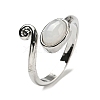 Natural Moonstone Adjustable Rings RJEW-K269-08P-06-2