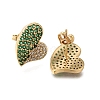 Brass Pave Cubic Zirconia Stud Earrings EJEW-M088-06G-03-2