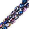 Electroplate Transparent Glass Beads Strands EGLA-N008-016-4