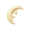 Textured Moon Alloy Open Cuff Rings RJEW-U006-03G-2