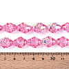 Electroplate Transparent Glass Beads Strands X-EGLA-N020-03E-4