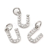 Brass Micro Pave Grade AAA Cubic Zirconia Charms ZIRC-P067-11P-U-NR-1