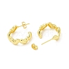 Brass Heart Stud Earrings for Women EJEW-E273-21LG-2