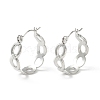 Non-Tarnish 304 Stainless Steel Oval Link Chunky Hoop Earrings for Women EJEW-P197-06P-1