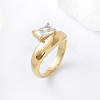 304 Stainless Steel Glass Finger Rings MD8256-3-1
