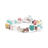 Natural & Synthetic Mixed Gemstone Chips Beaded Stretch Bracelet for Women BJEW-JB07657-01-1