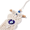 Cotton and Linen Cord Macrame Woven Tassel Wall Hanging EVIL-PW0002-10B-4