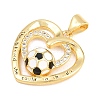 Football Brass Micro Pave Cubic Zirconia Pendants KK-A297-09D-G-2