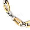 Ion Plating(IP) Two Tone 201 Stainless Steel Oval Link Chain Bracelet BJEW-B078-16GP-3