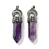 Natural Amethyst Pointed Big Pendants G-Q163-02AS-06-1