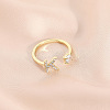 Fashionable Brass Cubic Zirconia Cuff Rings FS-WG4936F-21-1