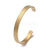 Carved Word Amulet 304 Stainless Steel Cuff Bangles BJEW-P307-04G-1