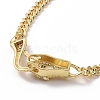 Cubic Zirconia Leopard Pendant Necklace with Brass Curb Chains for Women NJEW-G096-01G-03-3
