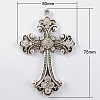 Alloy Rhinestone Cross Big Pendants ALRI-1475-P-NR-1
