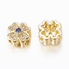Rack Plating Brass Micro Pave Cubic Zirconia Beads ZIRC-A006-04-2