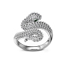 Anti-Tarnish Rhodium Plated 925 Sterling Silver Wrap Snake Finger Rings RJEW-Z040-16P-1