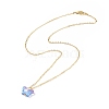 5Pcs 5 Color Glass Butterfly Pendant Necklaces Set with Brass Cable Chains for Women NJEW-JN04091-4