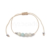 3Pcs 3 Style Natural Amazonite Braided Bead Bracelets Set BJEW-JB09334-05-3