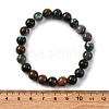 Natural Indian Agate Beaded Stretch Bracelets BJEW-I253-8mm-11-5