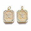 Brass Micro Pave Clear Cubic Zirconia Pendants KK-S356-234X-G-NF-1