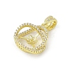 Brass Micro Pave Clear Cubic Zirconia European Dangle Charms Bails KK-K297-60G-2