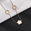 Ion Plating(IP) 304 Stainless Steel & Plastic Flower Pendant Necklaces for Women NJEW-P320-02G-02-3