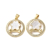 Brass Micro Pave Cubic Zirconia Pendants KK-U070-30G-1